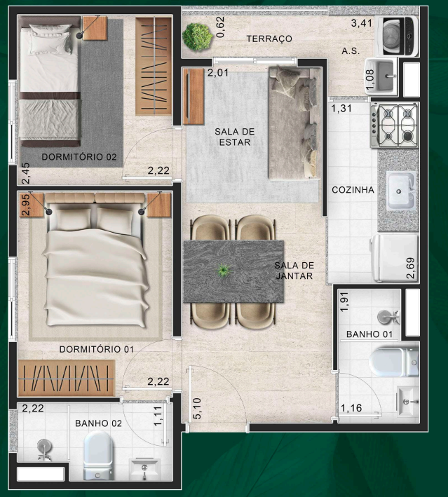 Apartamento à venda com 38m², 2 quartos com vaga - 19