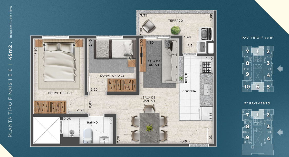 Apartamento à venda com 45m², 2 quartos sem vaga - 7