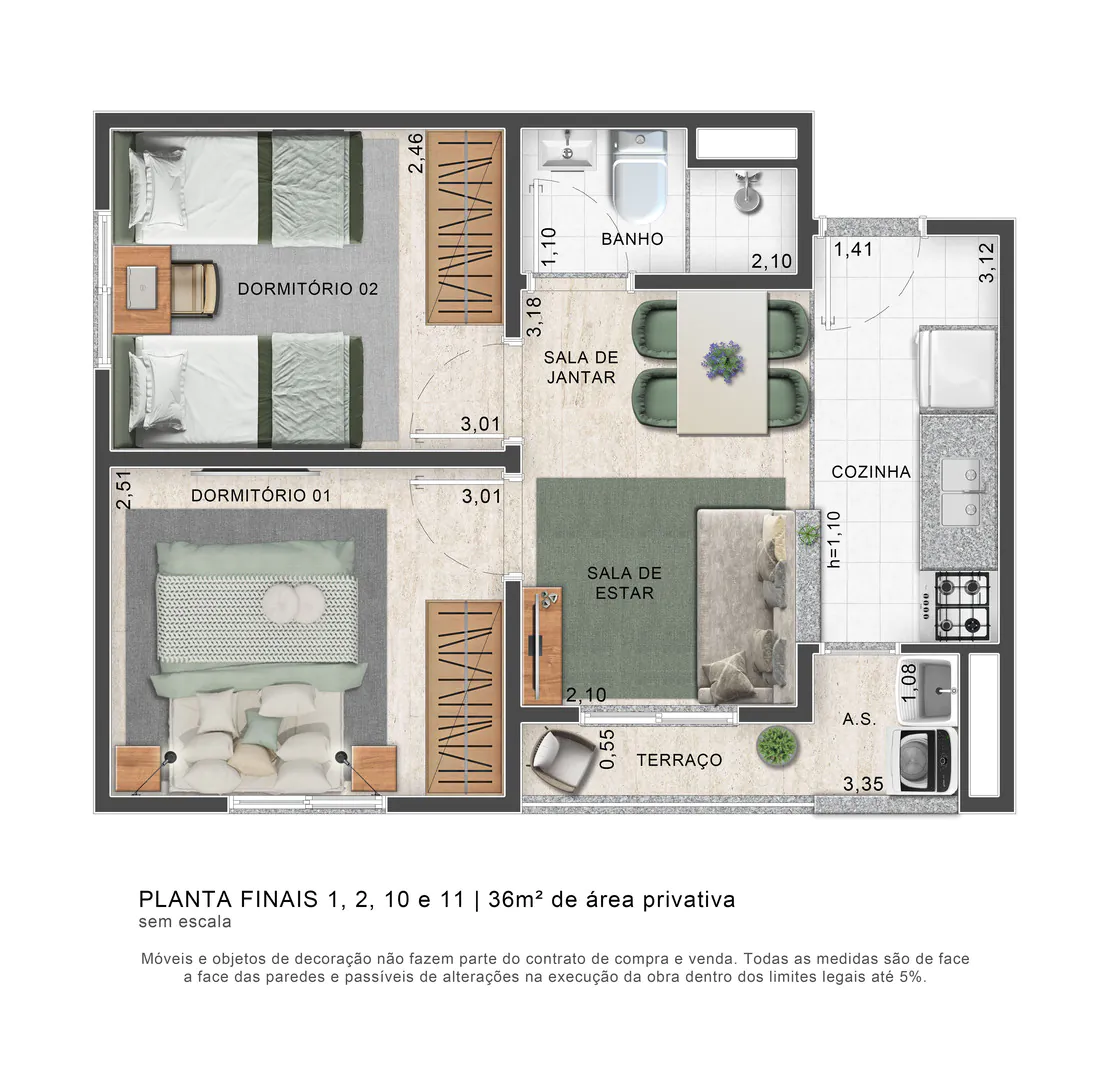 Apartamento à venda com 35m², 2 quartos sem vaga - 26