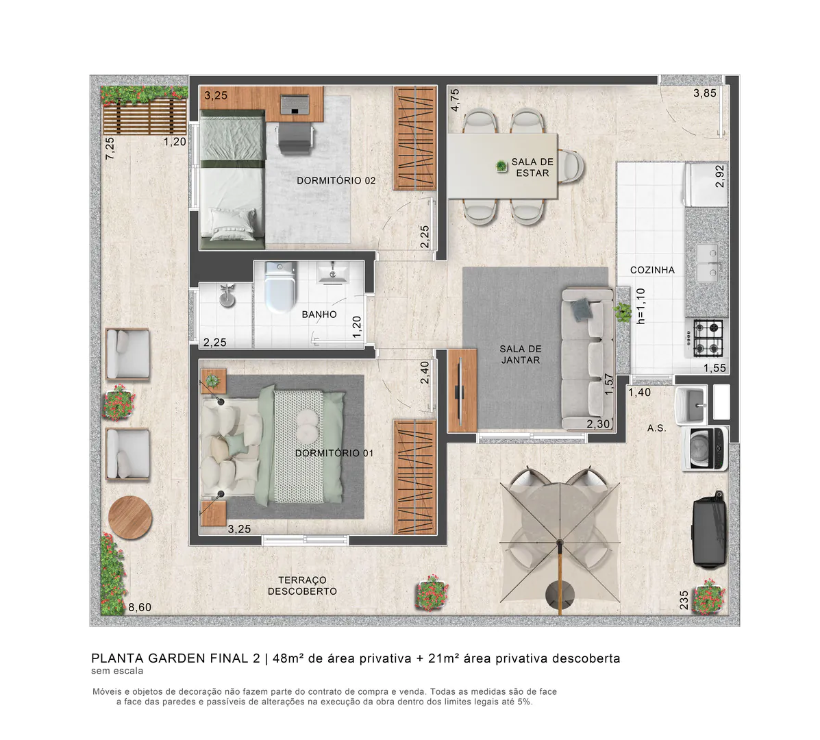 Apartamento à venda com 47m², 2 quartos com vaga - 21