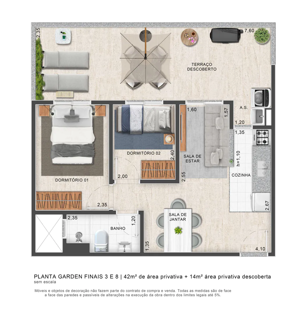 Apartamento à venda com 41m², 2 quartos sem vaga - 21