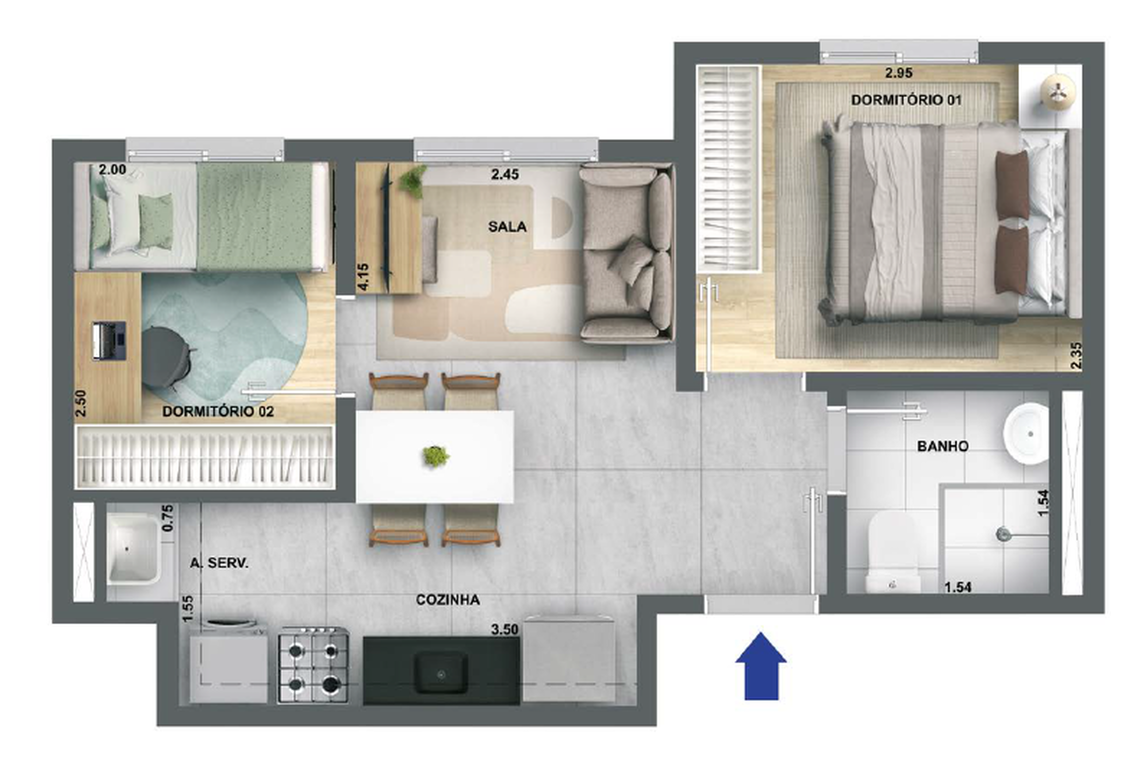 Apartamento à venda com 34m², 2 quartos sem vaga - 13