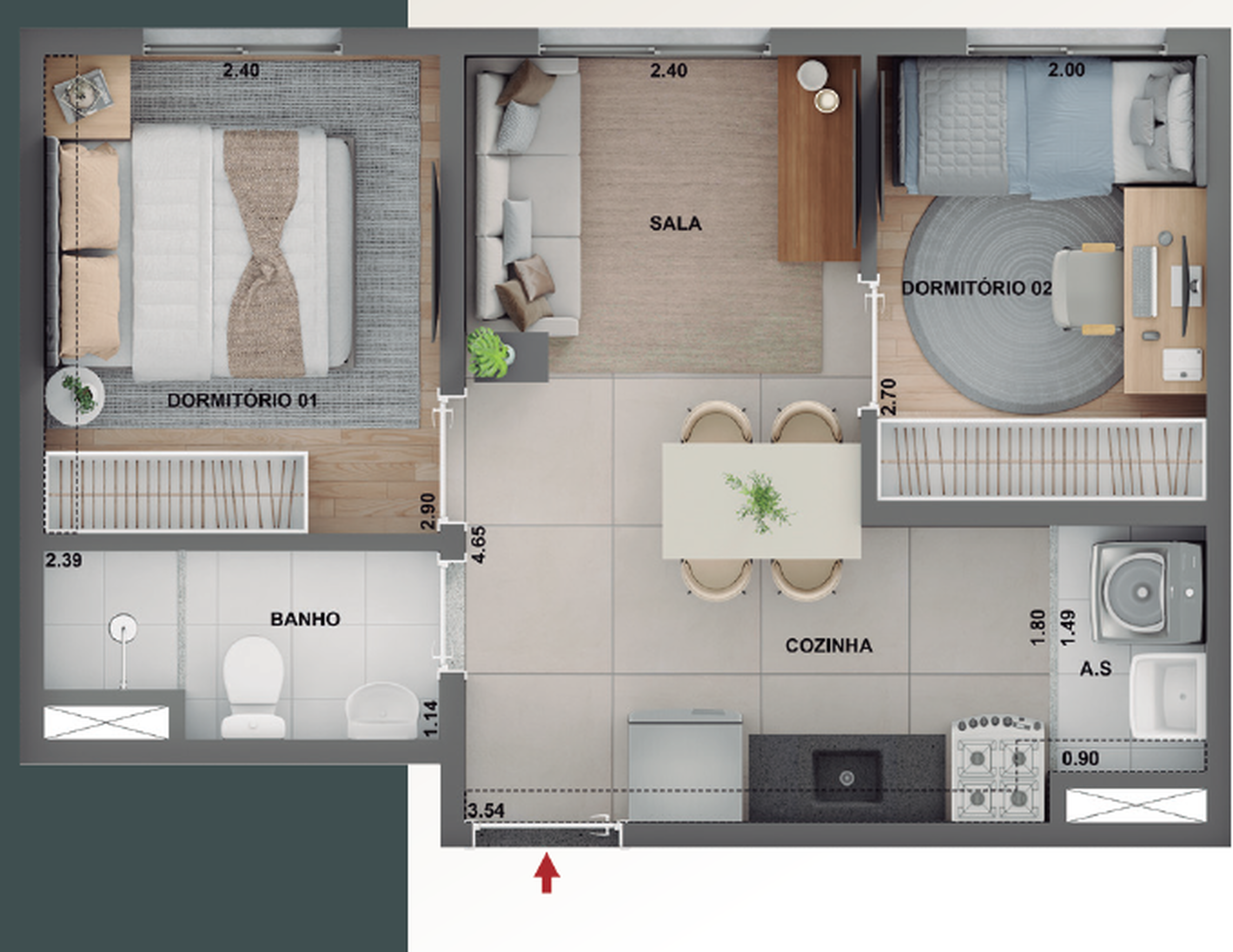 Apartamento à venda com 34m², 2 quartos sem vaga - 10