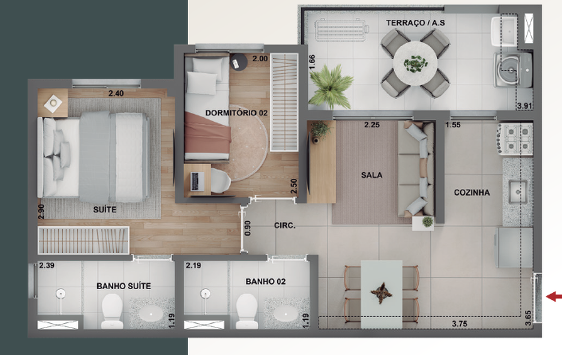 Apartamento à venda com 45m², 2 quartos com vaga - 10