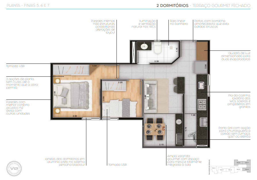 Apartamento à venda com 38m², 2 quartos com vaga - 15