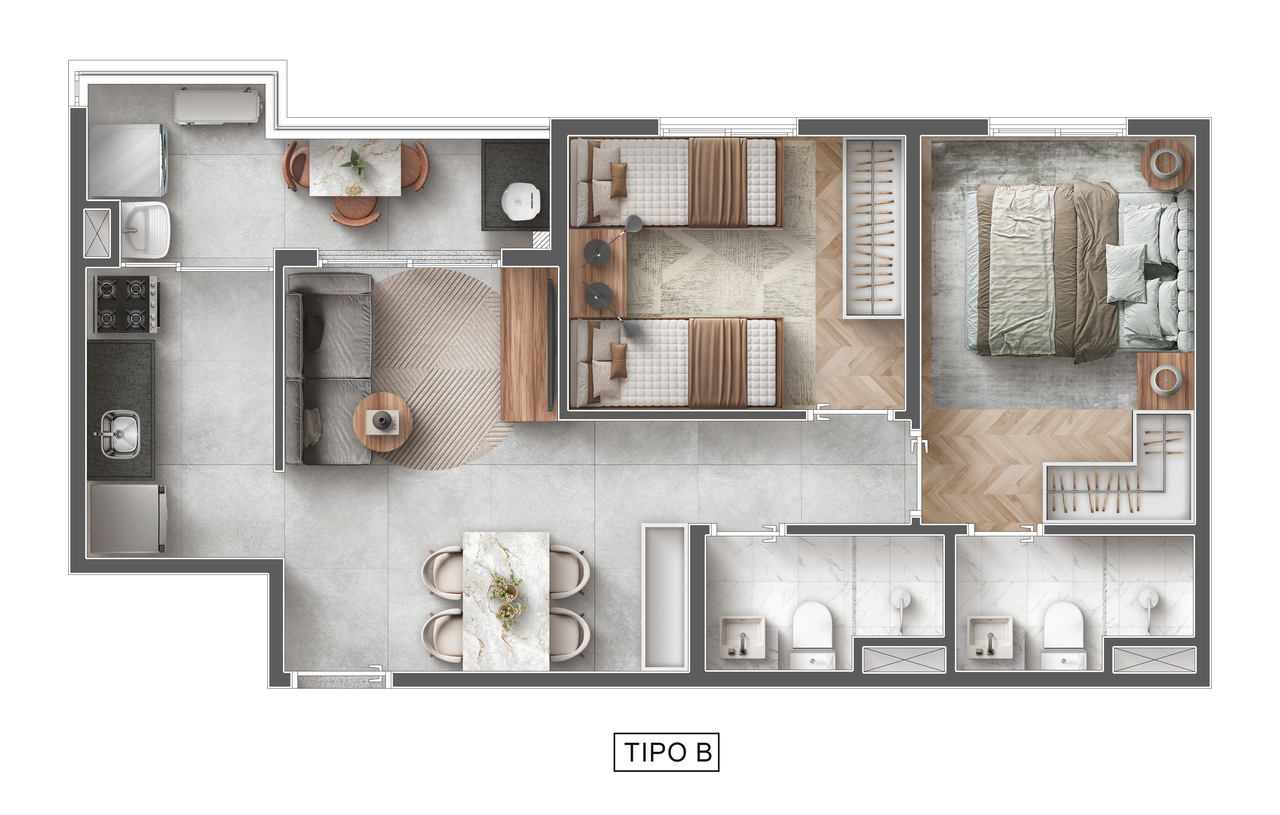 Apartamento à venda com 48m², 2 quartos sem vaga - 27