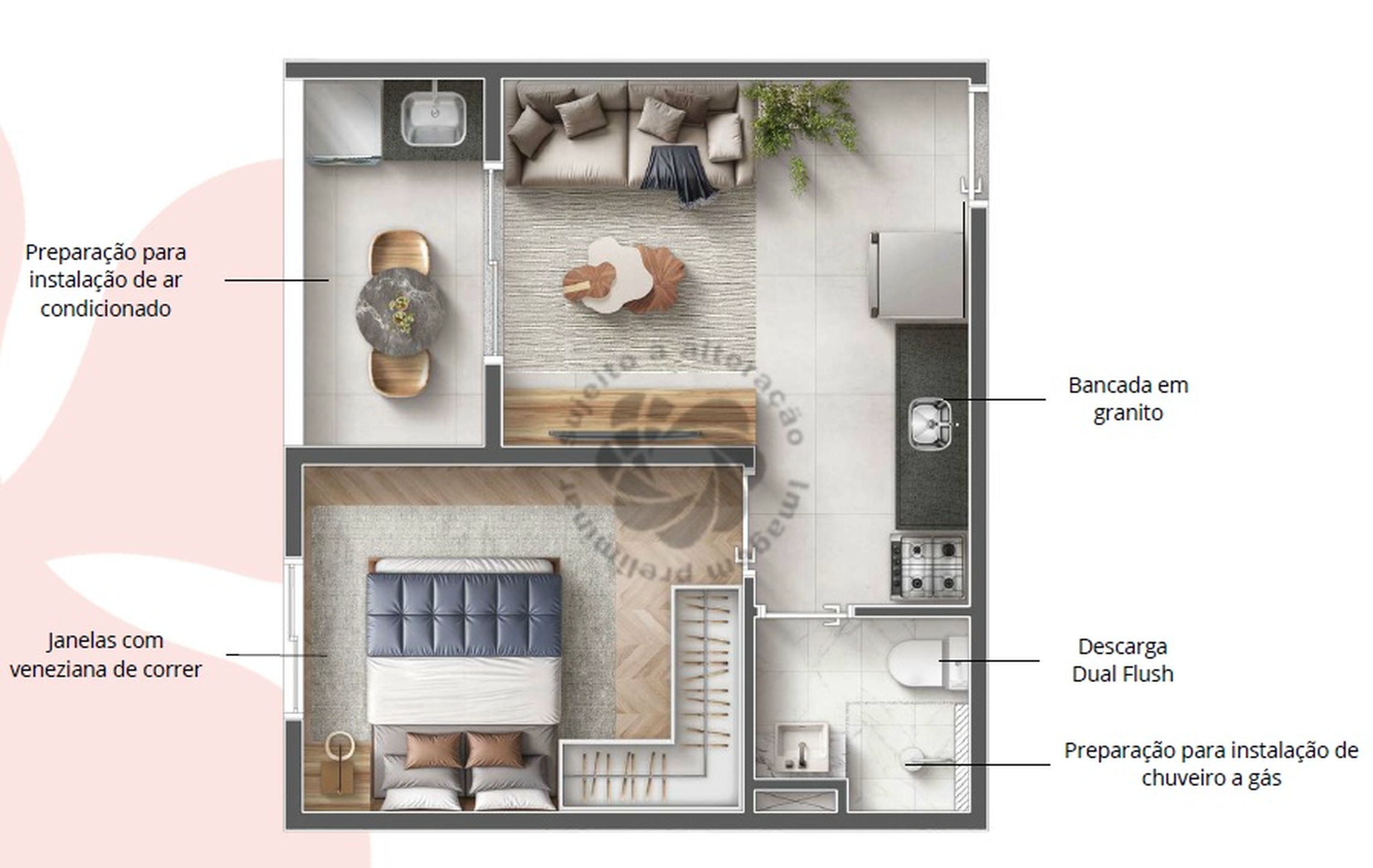 Apartamento à venda com 30m², 1 quarto sem vaga - 16