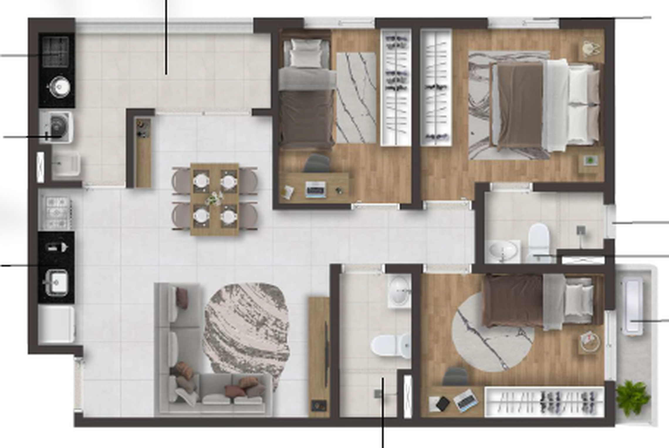 Apartamento à venda com 65m², 3 quartos com vaga - 30