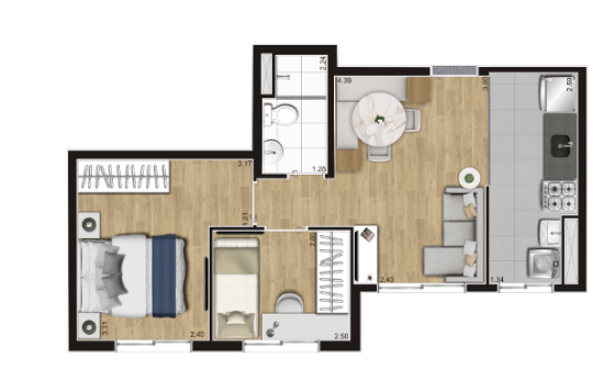 Apartamento à venda com 38m², 2 quartos sem vaga - 9