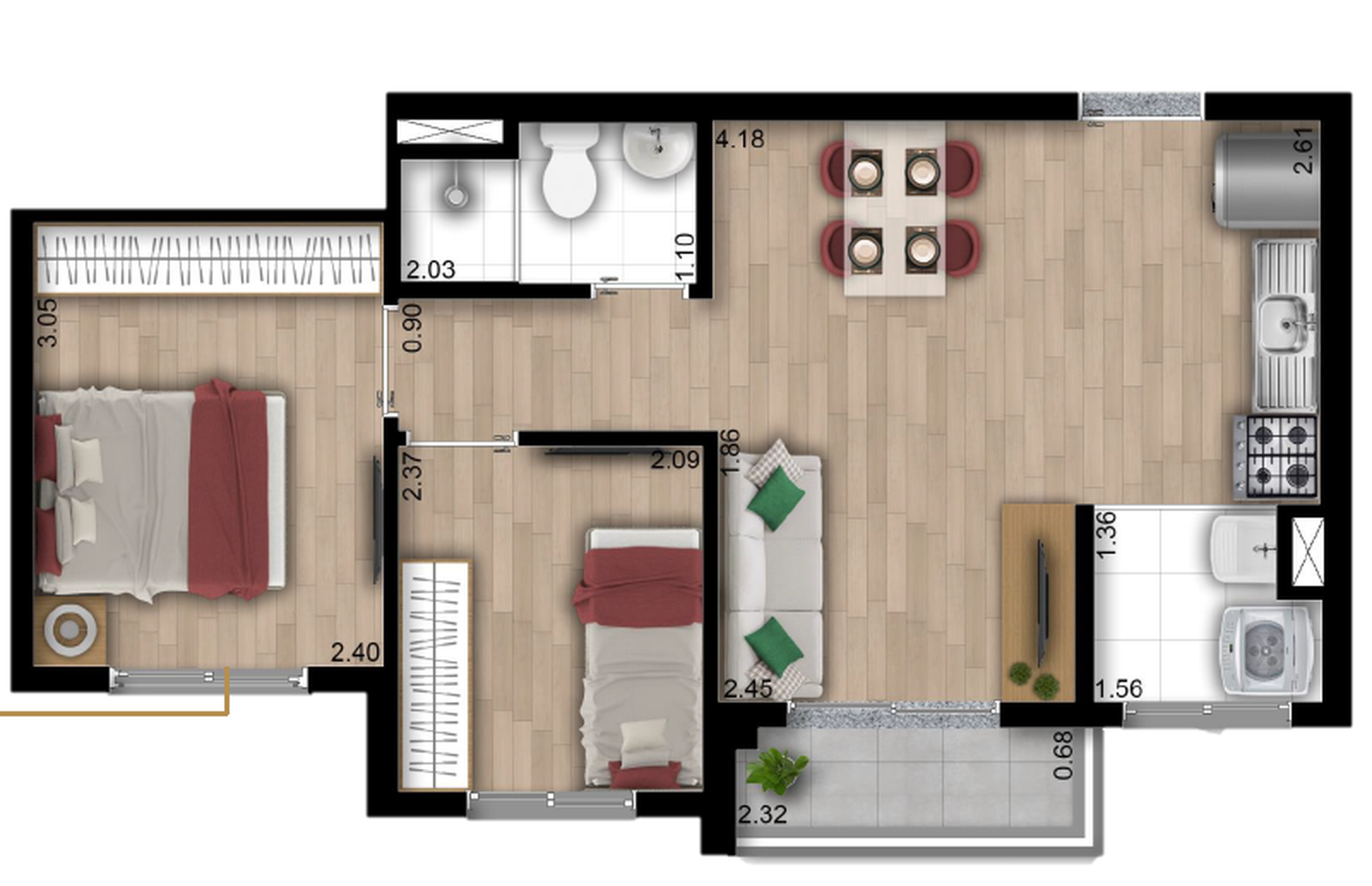 Apartamento à venda com 40m², 2 quartos sem vaga - 8