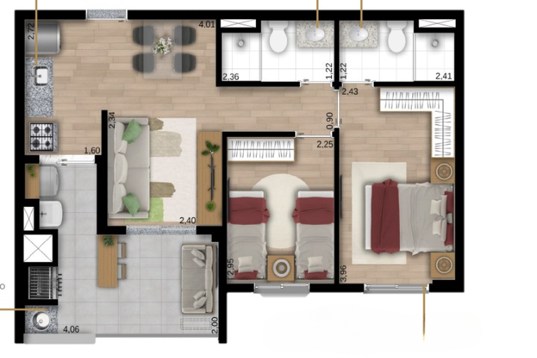 Apartamento à venda com 56m², 2 quartos com vaga - 12