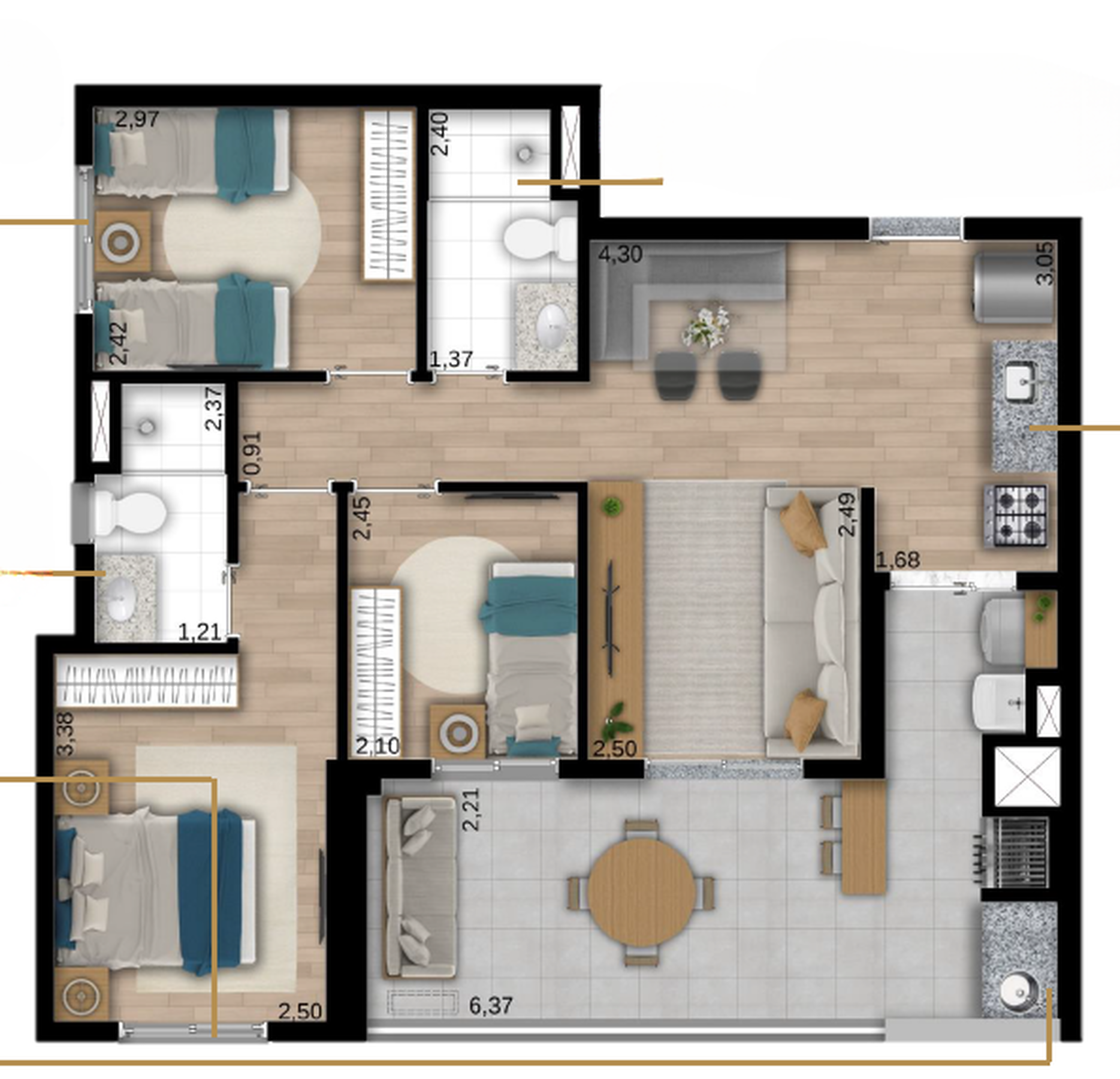 Apartamento à venda com 75m², 3 quartos com vaga - 12