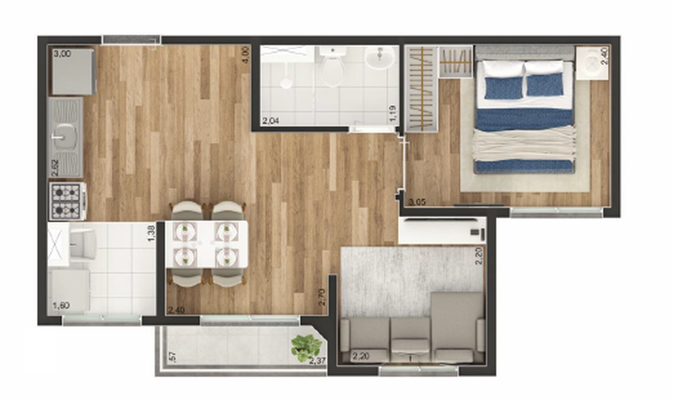 Apartamento à venda com 37m², 2 quartos sem vaga - 25