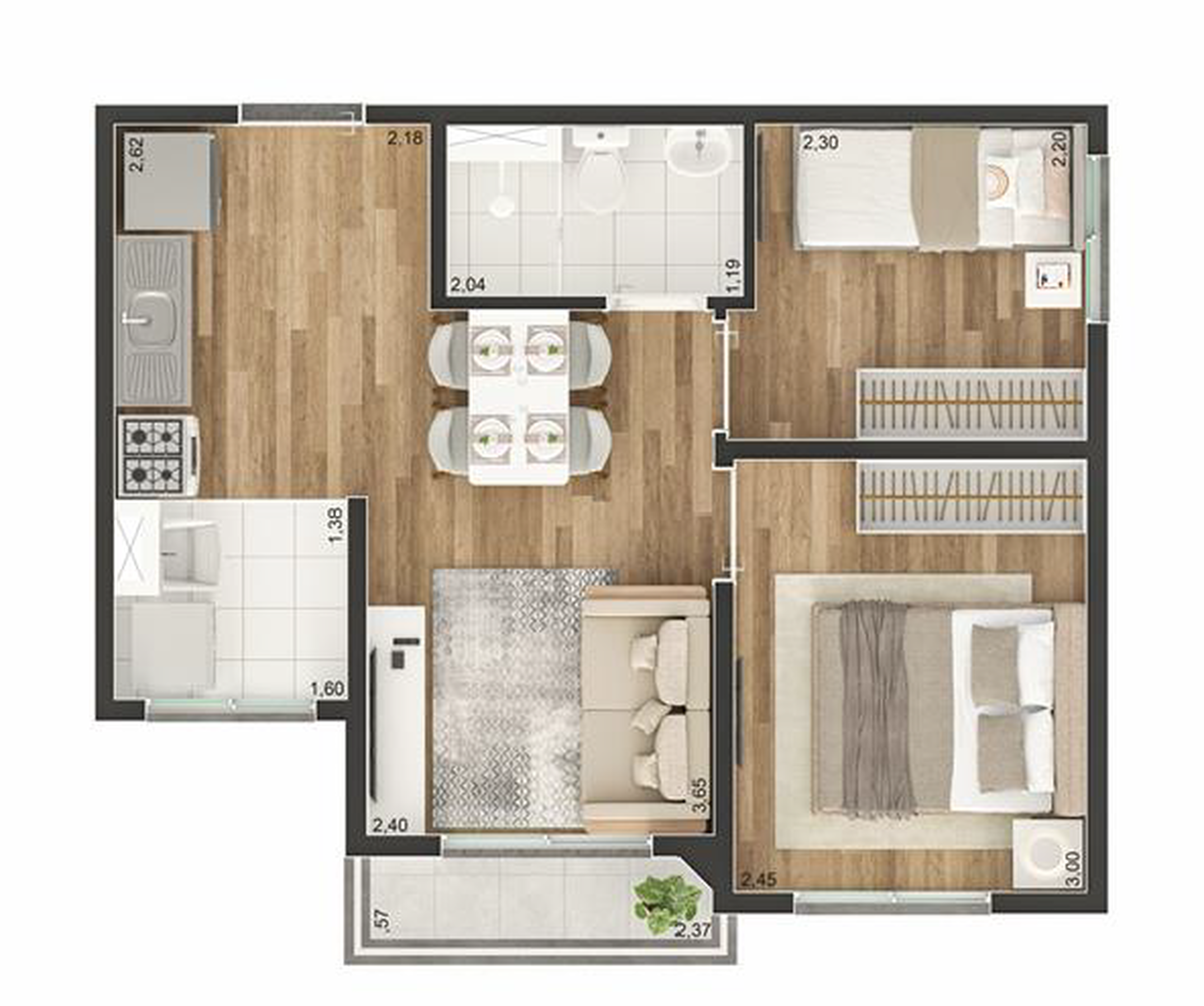 Apartamento à venda com 37m², 2 quartos com vaga - 24