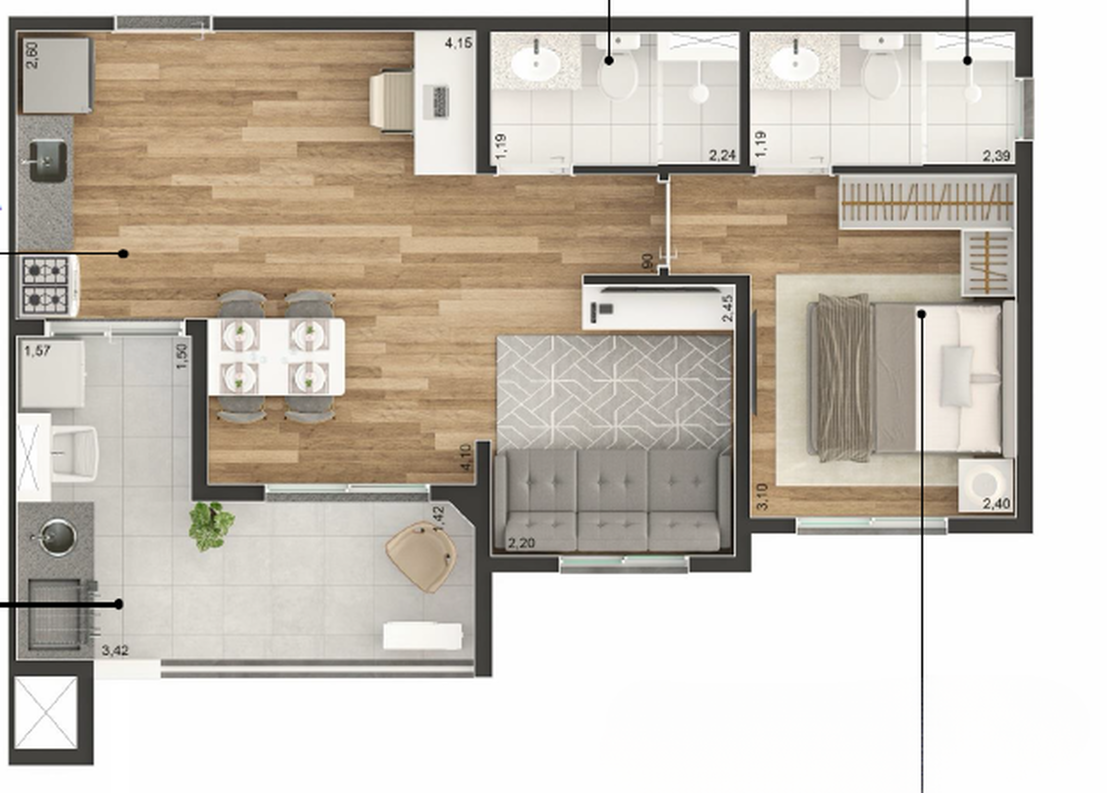 Apartamento à venda com 49m², 2 quartos com vaga - 25