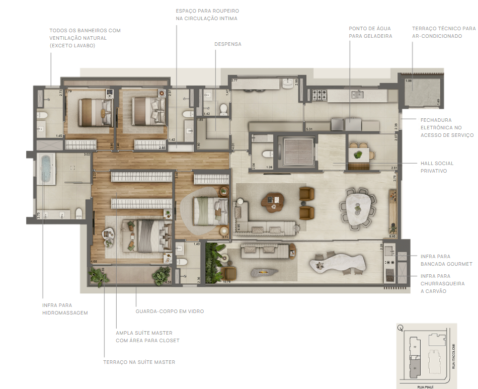 Apartamento à venda com 249m², 4 quartos com vaga - 23