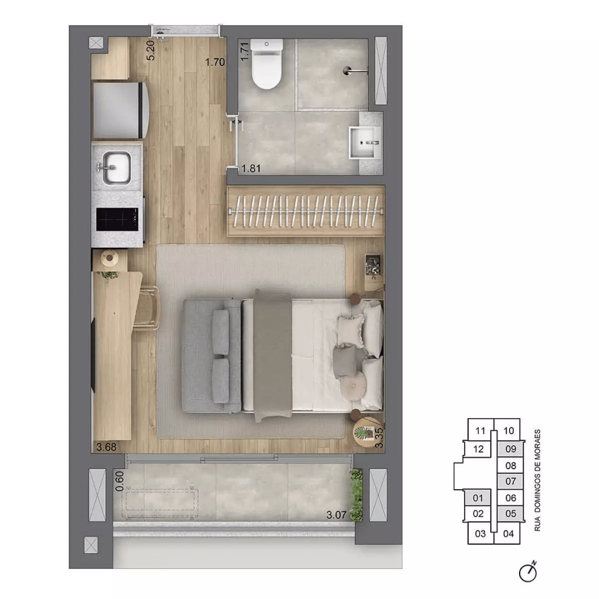 Studio à venda com 27m², 0 quartos sem vaga - 19