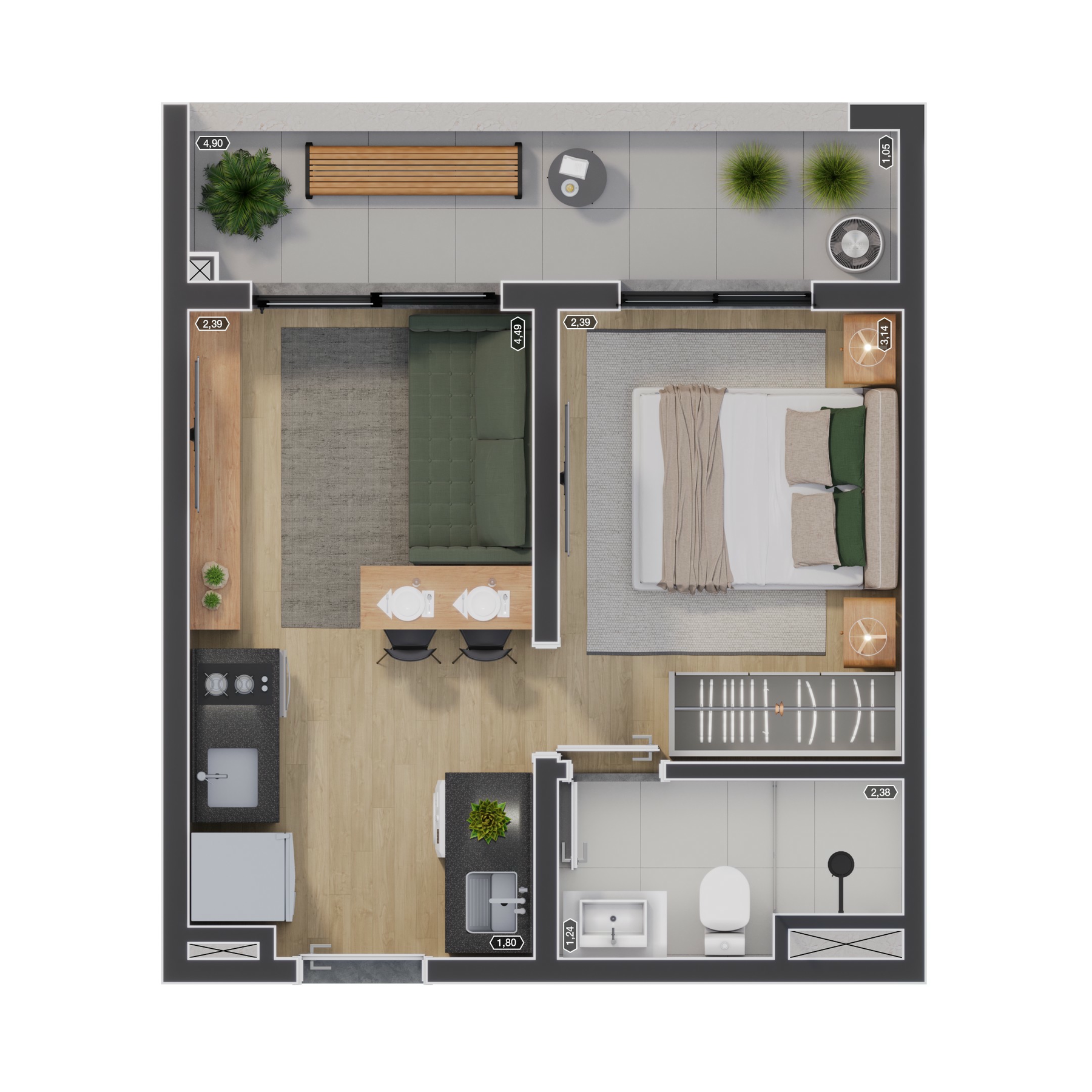 Apartamento à venda com 30m², 1 quarto sem vaga - 11