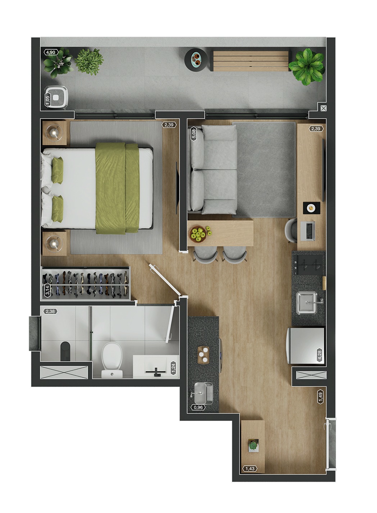 Apartamento à venda com 34m², 1 quarto sem vaga - 11