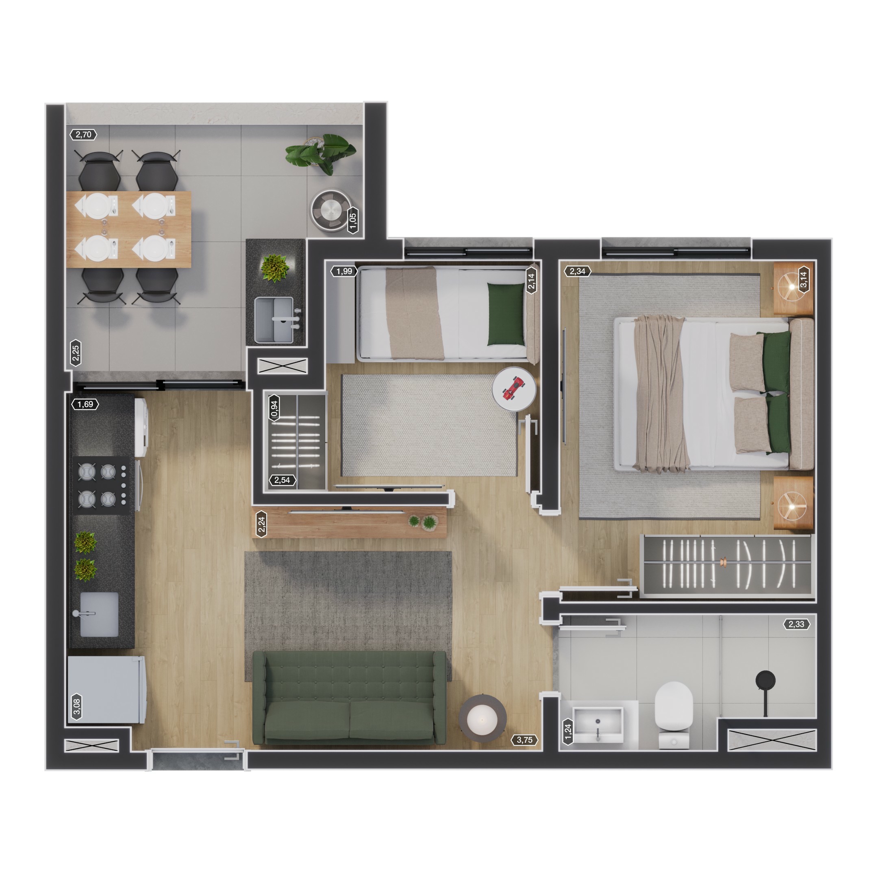 Apartamento à venda com 37m², 2 quartos sem vaga - 11