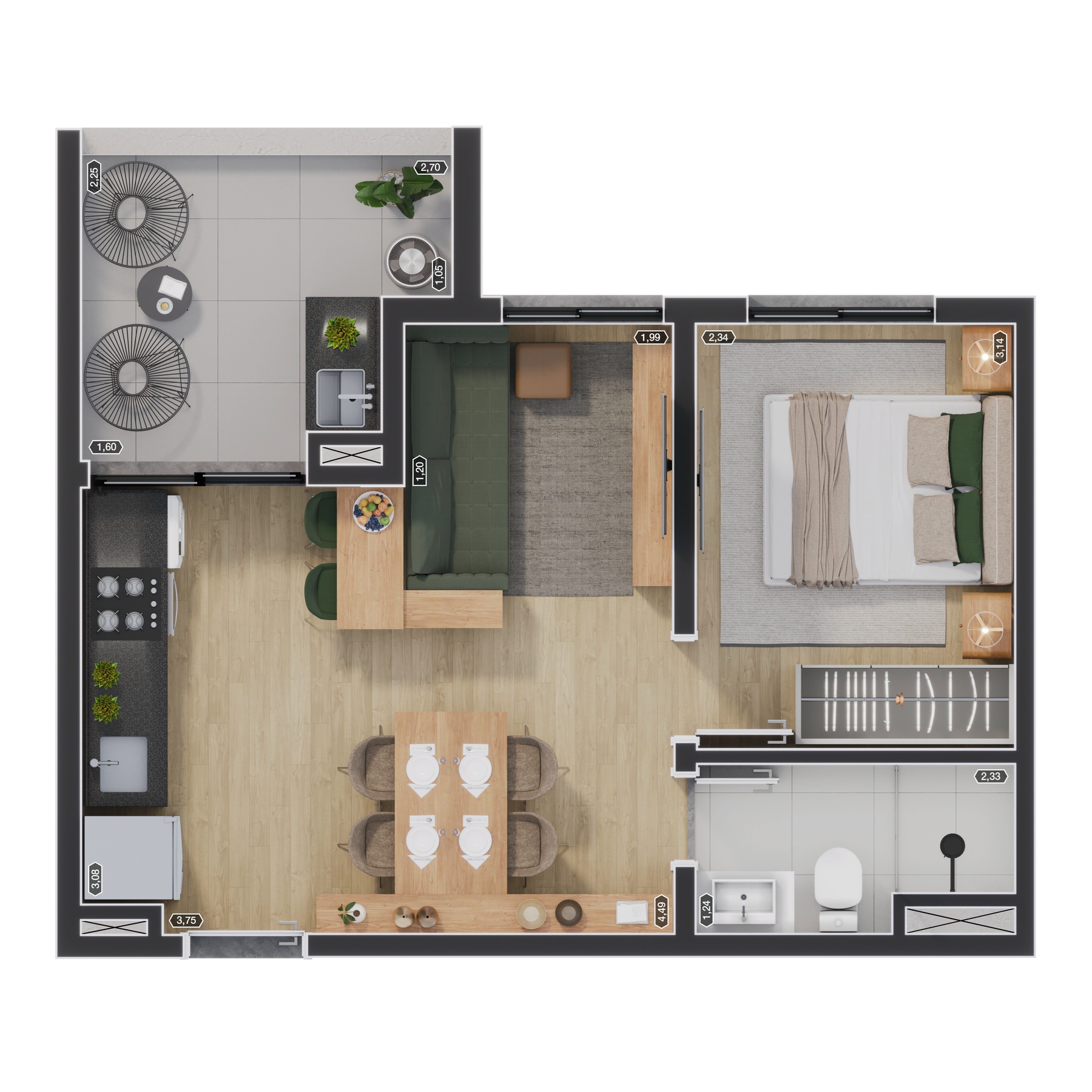 Apartamento à venda com 37m², 2 quartos sem vaga - 12