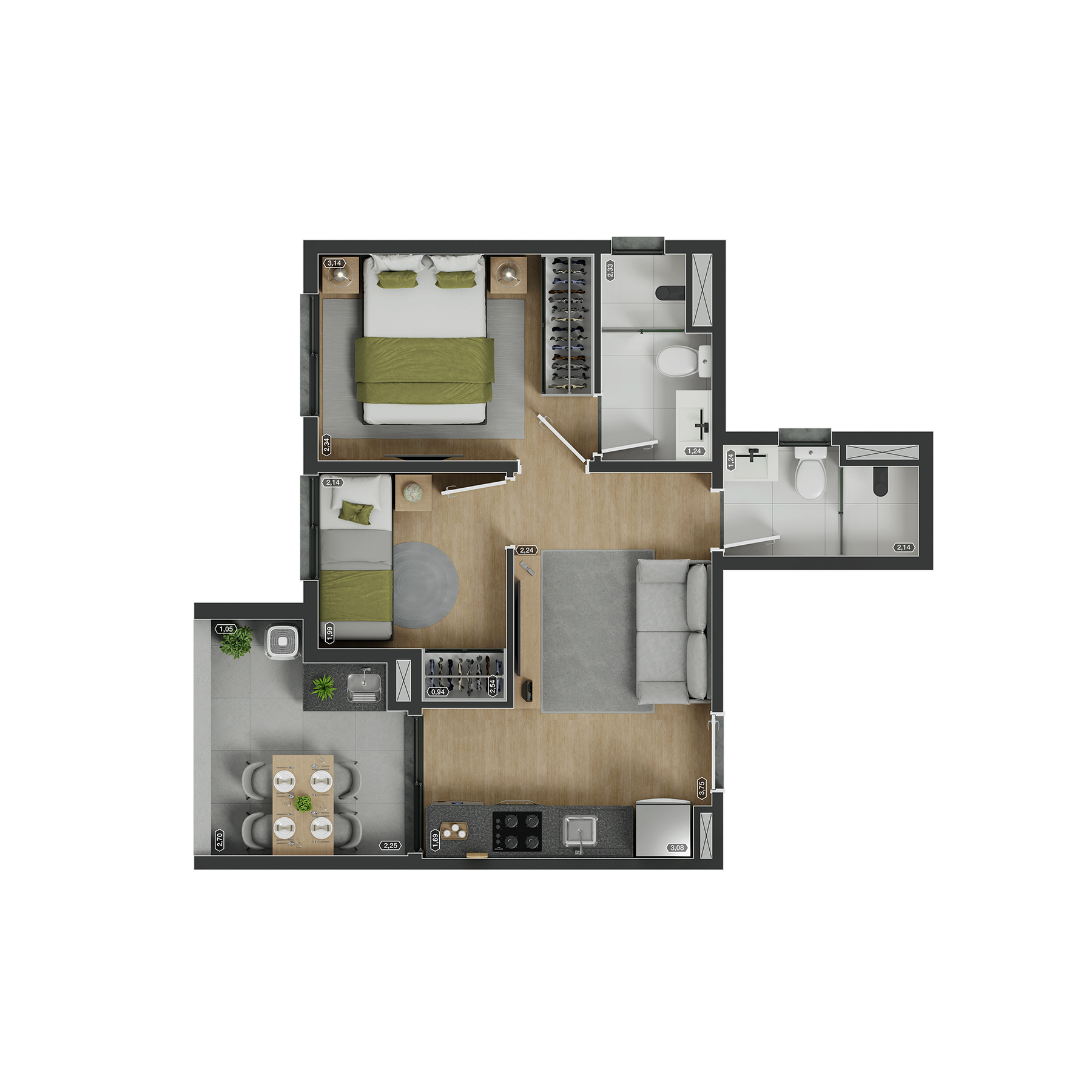 Apartamento à venda com 40m², 2 quartos com vaga - 11