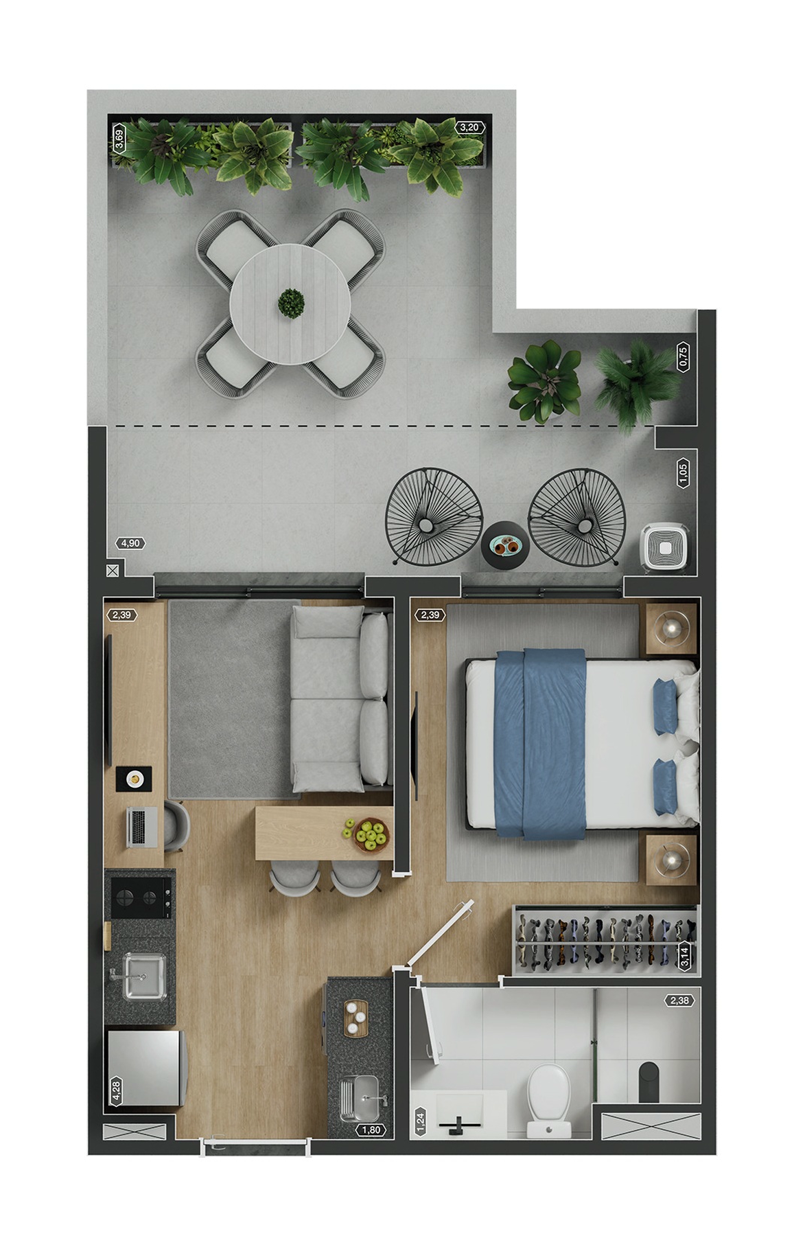 Apartamento à venda com 42m², 1 quarto sem vaga - 11