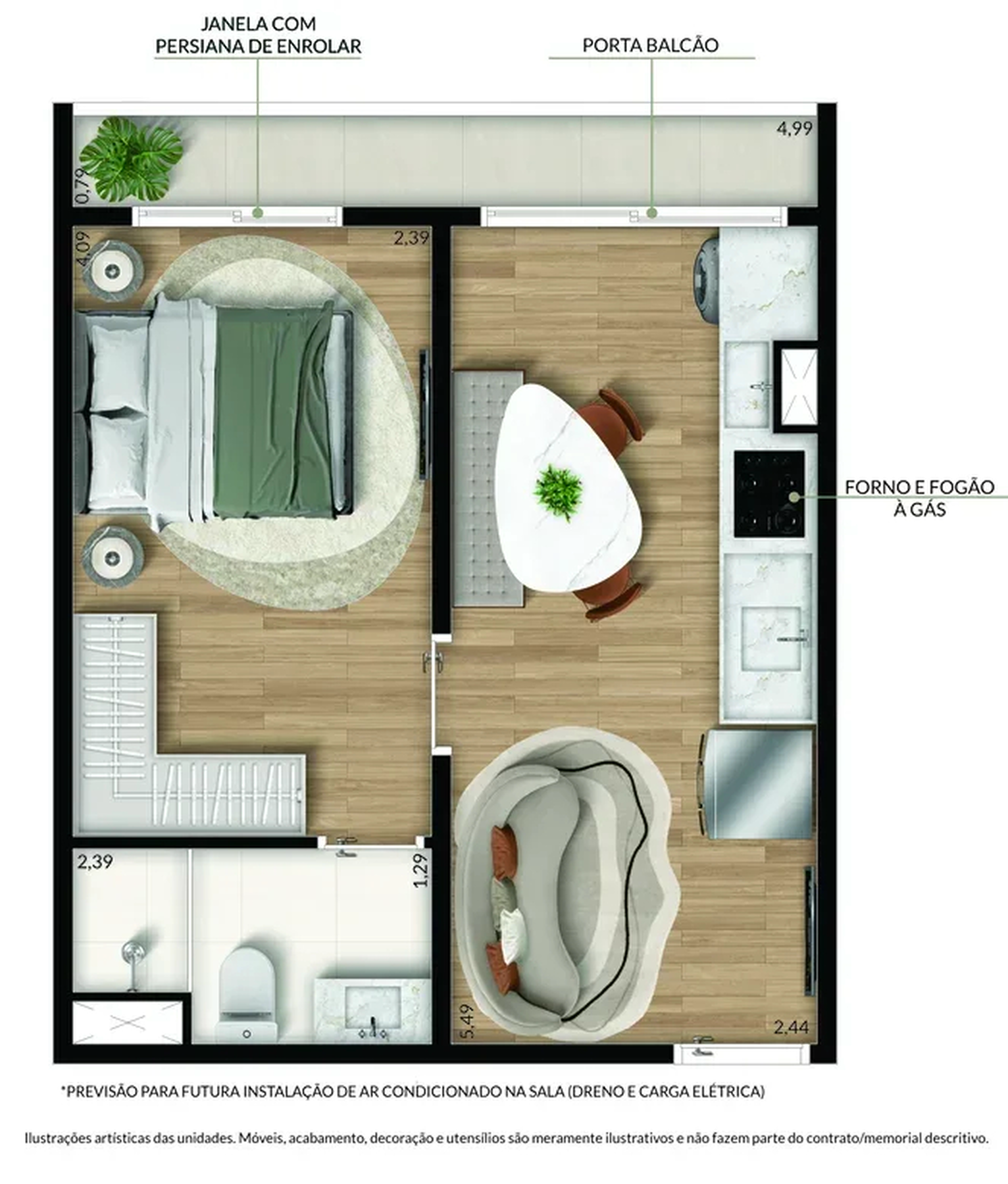 Apartamento à venda com 33m², 1 quarto sem vaga - 15