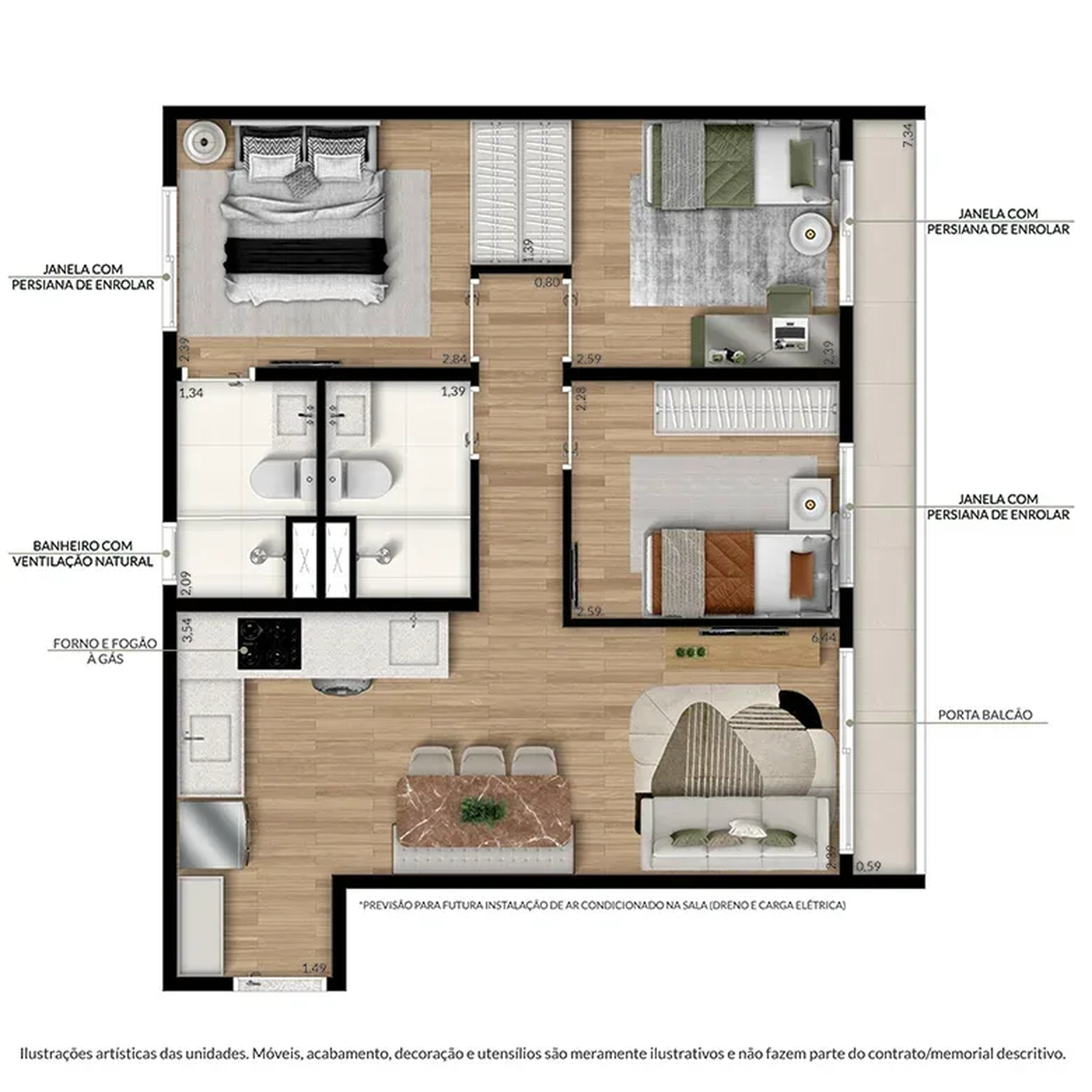 Apartamento à venda com 54m², 3 quartos com vaga - 15
