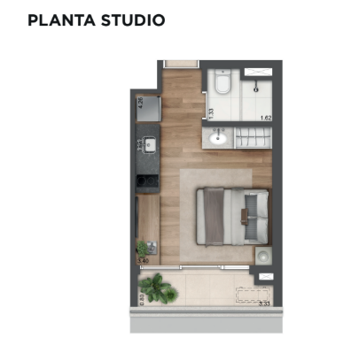Studio à venda com 22m², 0 quartos sem vaga - 12