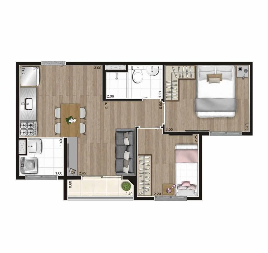 Apartamento à venda com 37m², 2 quartos sem vaga - 15