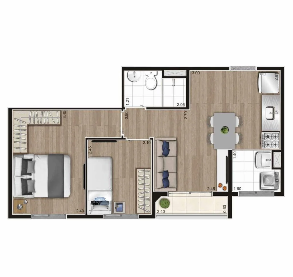 Apartamento à venda com 39m², 2 quartos sem vaga - 15