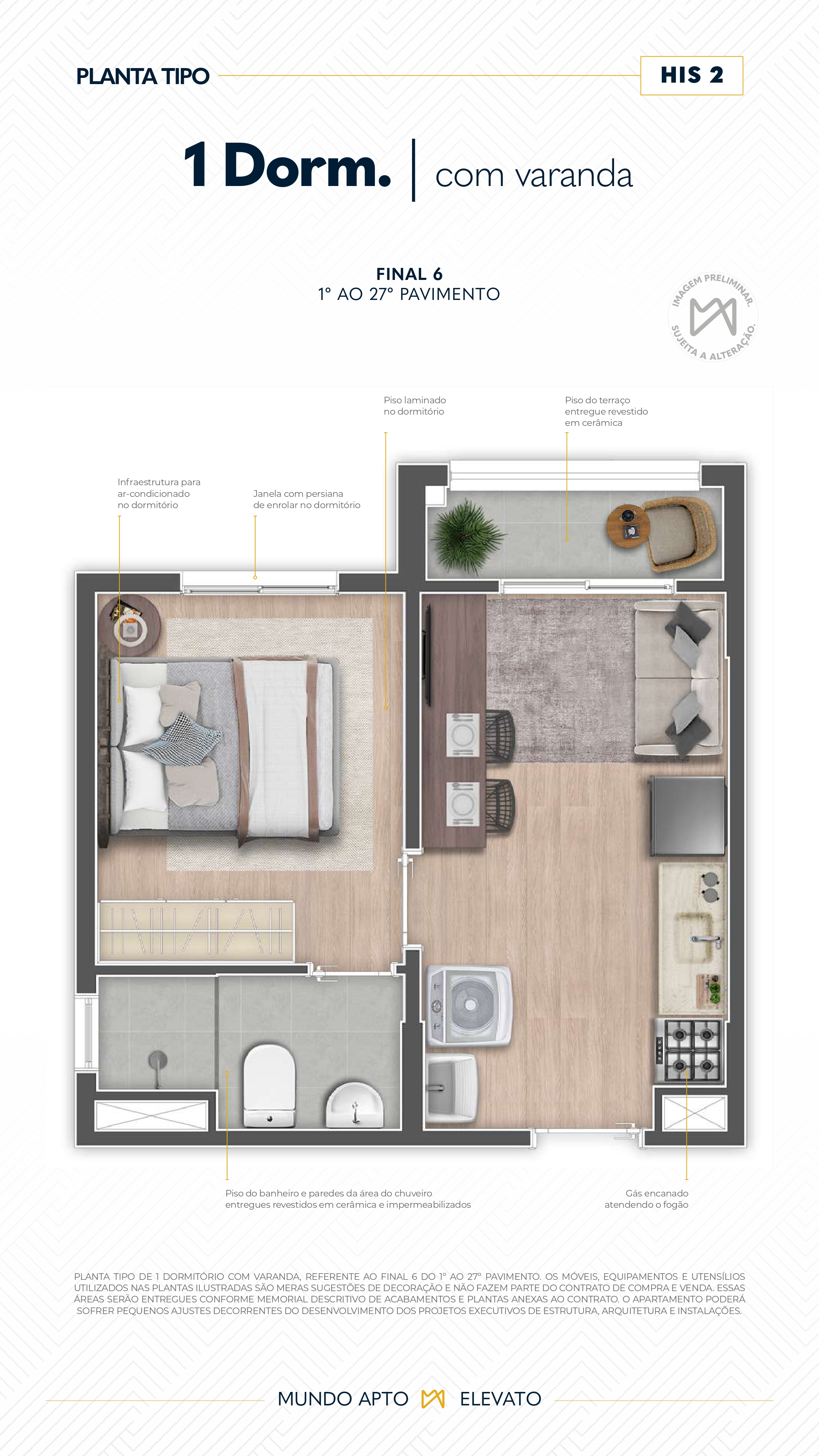 Apartamento à venda com 25m², 1 quarto sem vaga - 17