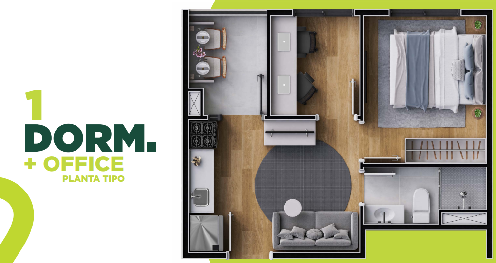 Apartamento à venda com 28m², 1 quarto sem vaga - 35