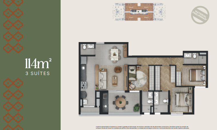 Apartamento à venda com 114m², 3 quartos sem vaga - 23