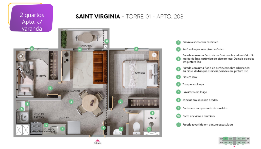 Apartamento à venda com 32m², 2 quartos sem vaga - 12