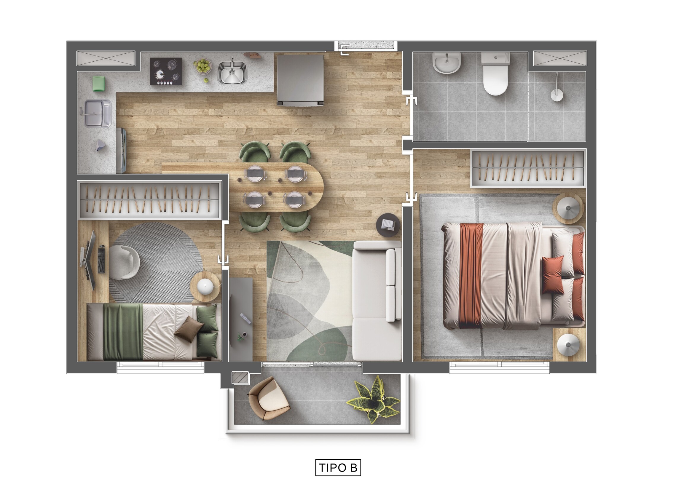 Apartamento à venda com 35m², 2 quartos sem vaga - 15