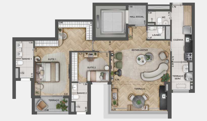 Apartamento à venda com 110m², 2 quartos com vaga - 41