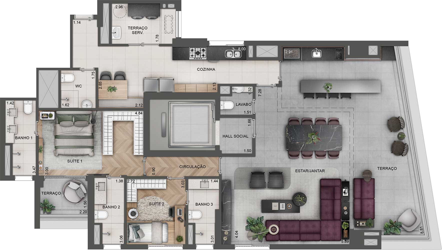 Apartamento à venda com 166m², 2 quartos com vaga - 41