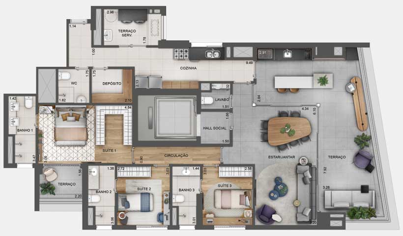 Apartamento à venda com 166m², 3 quartos com vaga - 41