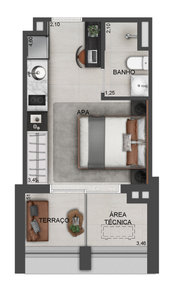 Studio à venda com 24m², 0 quartos sem vaga - 11