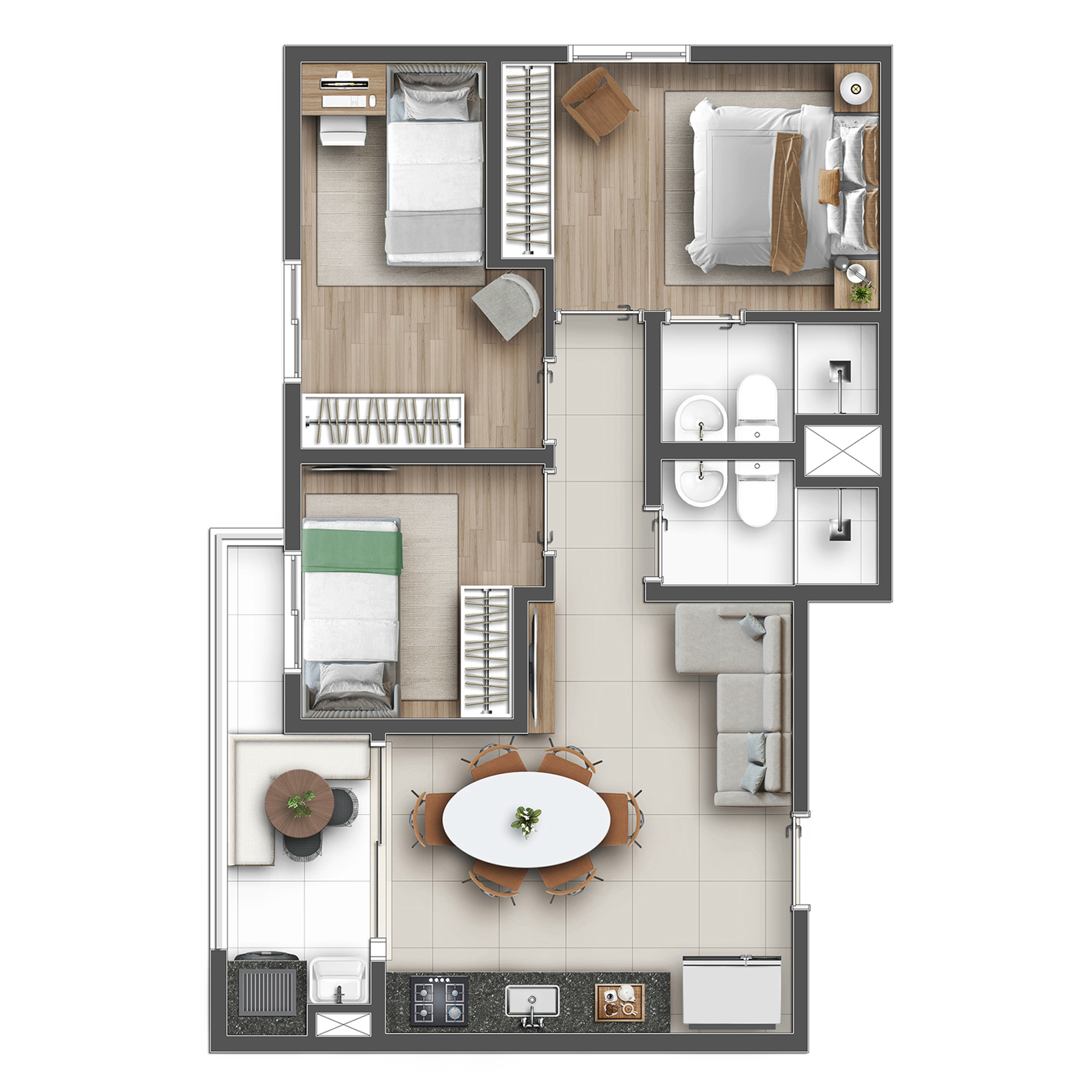 Apartamento à venda com 53m², 3 quartos com vaga - 30