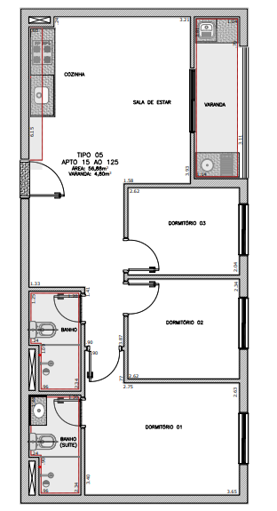 Apartamento à venda com 61m², 3 quartos com vaga - 25