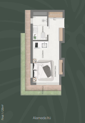 Studio à venda com 28m², 0 quartos sem vaga - 10