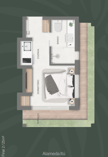 Studio à venda com 25m², 0 quartos sem vaga - 10