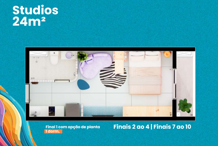 Studio à venda com 24m², 0 quartos sem vaga - 12