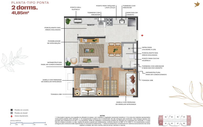Apartamento à venda com 41m², 2 quartos com vaga - 28