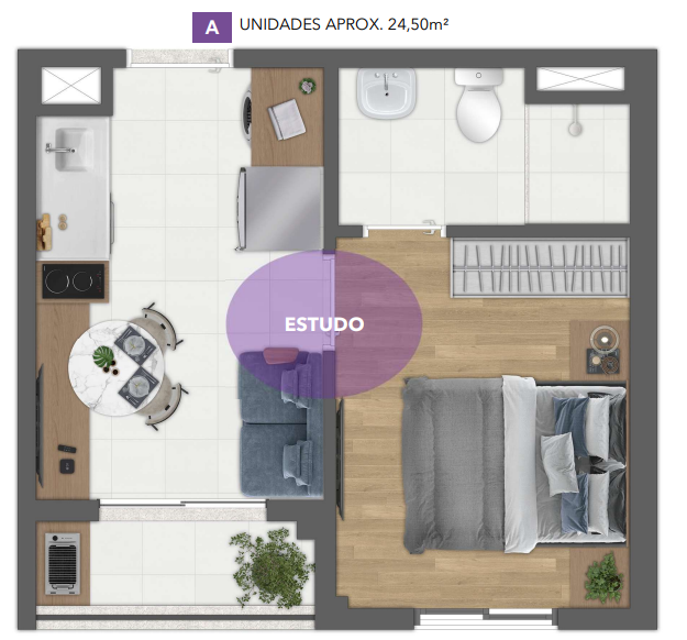 Apartamento à venda com 24m², 1 quarto sem vaga - 27