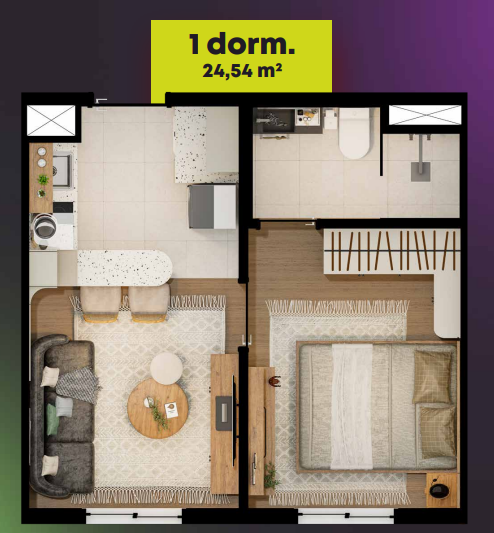 Apartamento à venda com 24m², 1 quarto sem vaga - 22