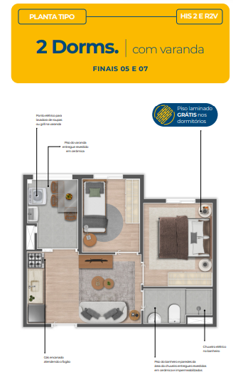 Apartamento à venda com 33m², 2 quartos sem vaga - 23